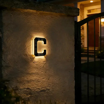 Custom Solar LED House Numbers - Waterproof Luminous Address Sign for Outdoor Wall & Door Decor