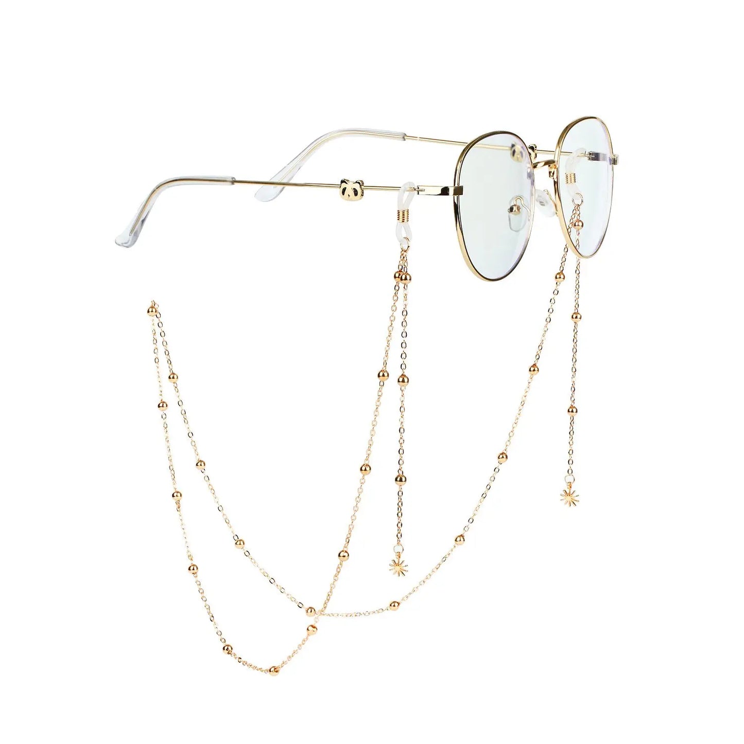 New Fashion Women's Eyeglass Chain - Hollow Star & Pearl Beaded Lanyard for Sunglasses & Reading Glasses, Neck Strap Holder