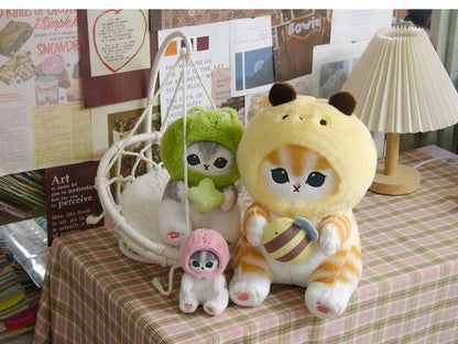 20cm Mofusand Forest Series Cat Cos Frog & Bee Plush – Kawaii Animal Doll Toy for Kids