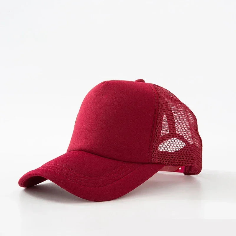 Custom Logo Trucker Hat - Adjustable Polyester Mesh Baseball Cap for Men & Women