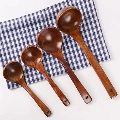 Komu Wooden Soup Ladle — Non-Stick Kitchen Utensil for Cooking, Tableware & Catering Supplies