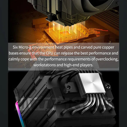 DeepCool AK620 CPU Cooler - Digital Display, 6 Heat Pipes, Twin Towers Radiator for LGA 2066, 2011, 1700, 1200, 115X, AM5 & AM4