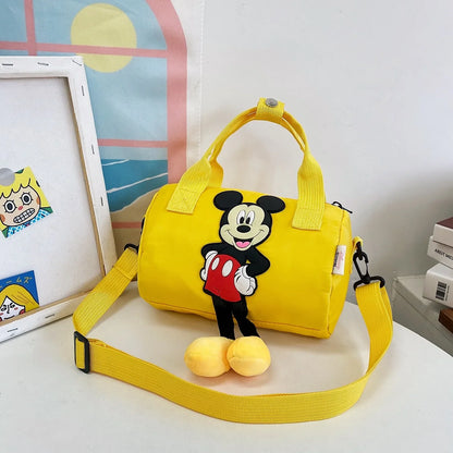 Disney Mickey Mouse Cartoon Small Shoulder Bag – Fashion Trendy Crossbody Cylinder Bag for Women & Girls, Cute Personality Style Handbag