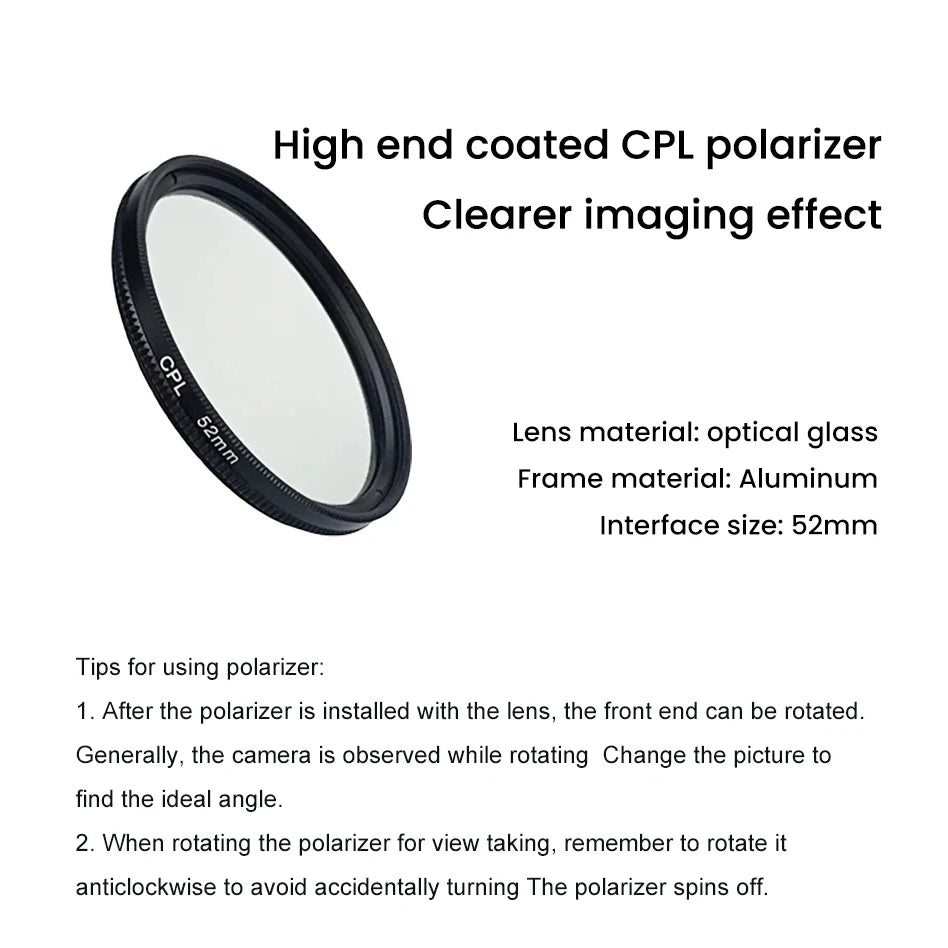 120 LED Tattoo Fill Light with 52mm CPL — Circular Polarizing Filter for Cellphone Lens, Compatible with Any Phone
