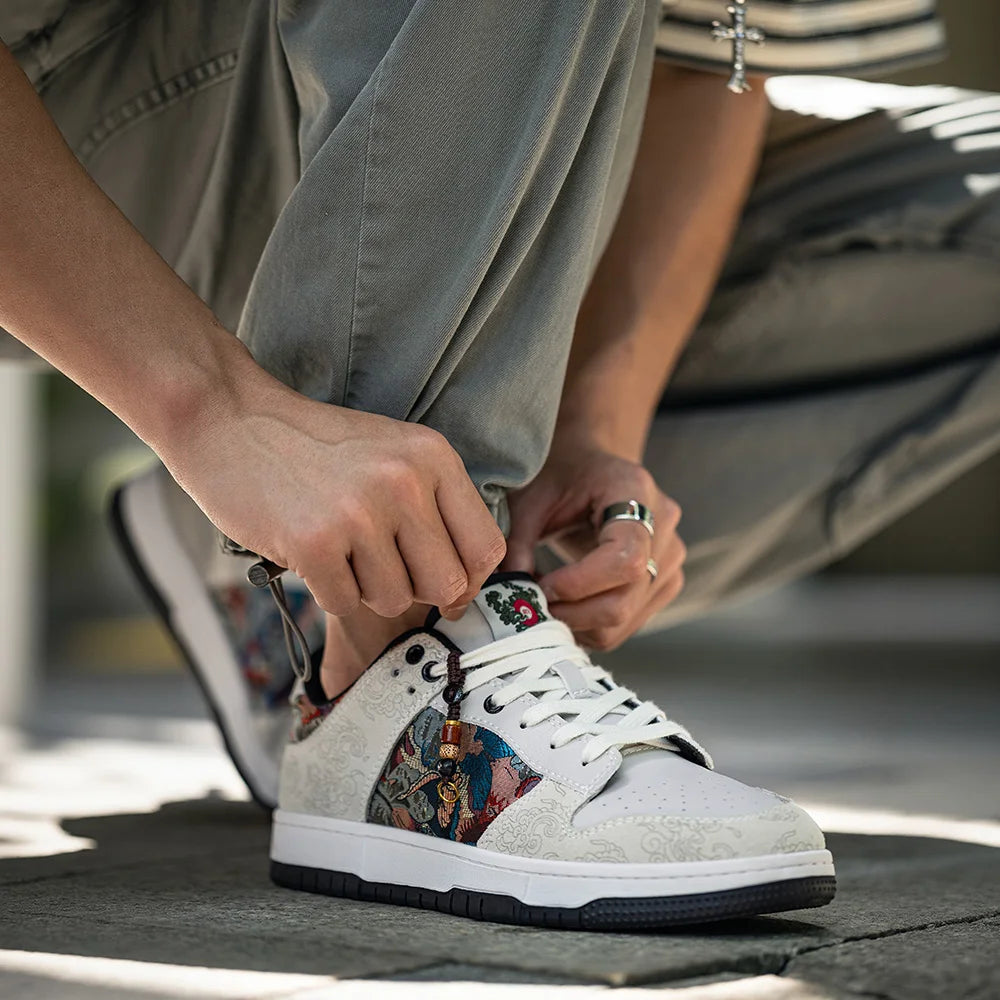 Mr.A Personalized Embroidered Men's Shoes - Trendy Casual Sports Lace-Up Sneakers for Everyday Wear