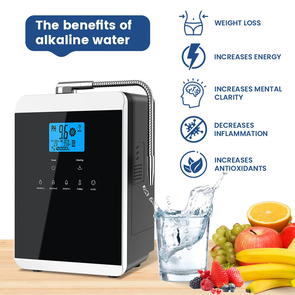 11-Plate Platinum Alkaline Water Ionizer Machine — Household PH 4.5~10.5 Acid & Alkaline Water Generator