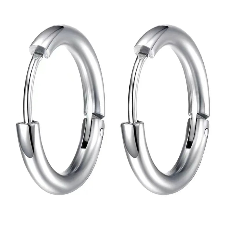 Long Hanging Cross & Leaf Hoop Earrings – Vintage Stainless Steel Hip Hop Unisex Jewelry Accessories