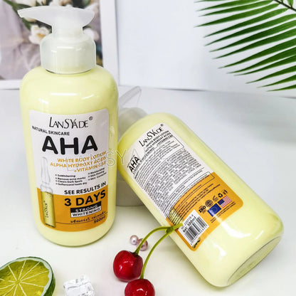 500ml Whitening Body Lotion with Alpha Hydroxy Acids, Vitamin C & E – Fast Moisturizing & Lightening Cream for Skin Brightening