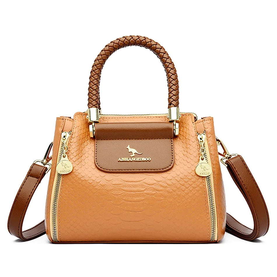 Women’s Designer Soft Leather Crossbody Bag – High-Quality Fashion Shoulder Messenger Purse for Ladies