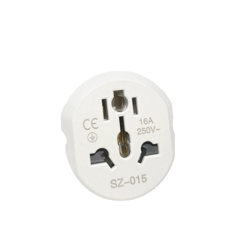 Korea EU Plug Adapter 16A 250V – High-Quality Universal Travel Converter with 2 Round Sockets for AU, US, UK, CN to EU/KR Wall Socket