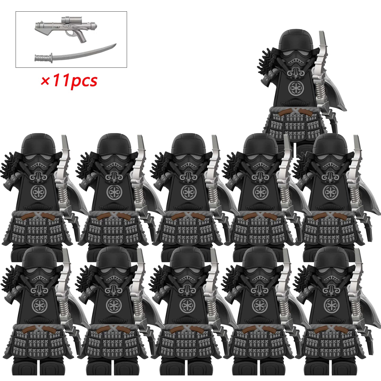 Storm Samurai Trooper Figure – White Soldier Articulated Action Toy with Pistol & Katana DY325 DY Minifigs