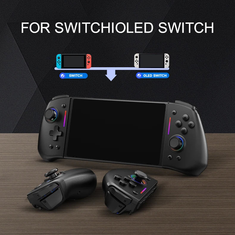 LinYuvo KS42 Meteor Light Wireless Joypad — 8-Color RGB Controller for Switch/Lite/OLED with Programmable Buttons, Turbo & Vibration