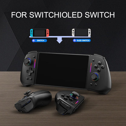 LinYuvo KS42 Meteor Light Wireless Joypad — 8-Color RGB Controller for Switch/Lite/OLED with Programmable Buttons, Turbo & Vibration