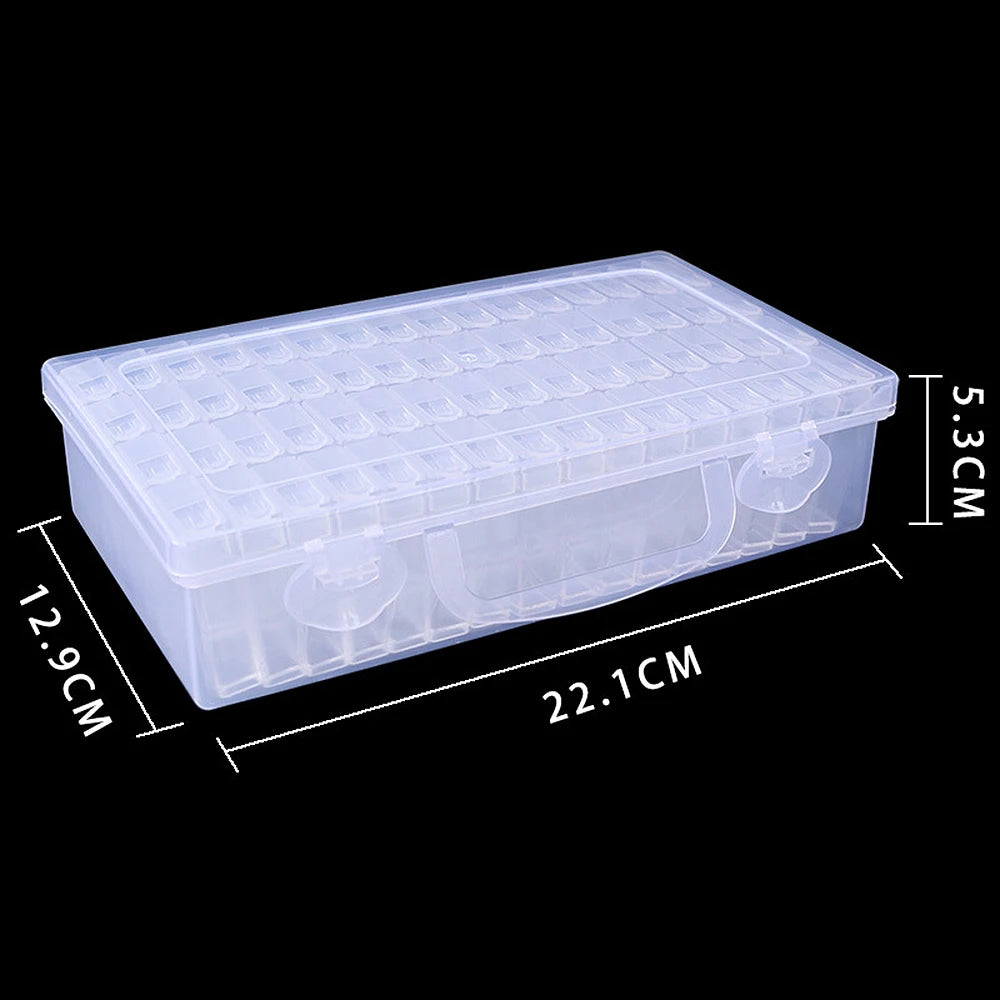 Plastic Storage Box with 28/32/48/56/64 Slots – DIY Diamond Painting Beads, Charms & Jewelry Accessories Organizer