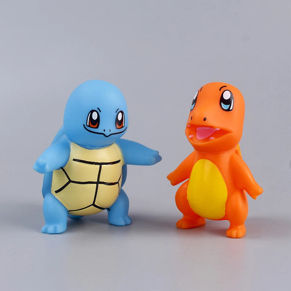 6PCS Pokémon Anime Figure Set – Pikachu, Charmander, Psyduck, Squirtle, Jigglypuff & Bulbasaur Kawaii Collectible Toys for Kids