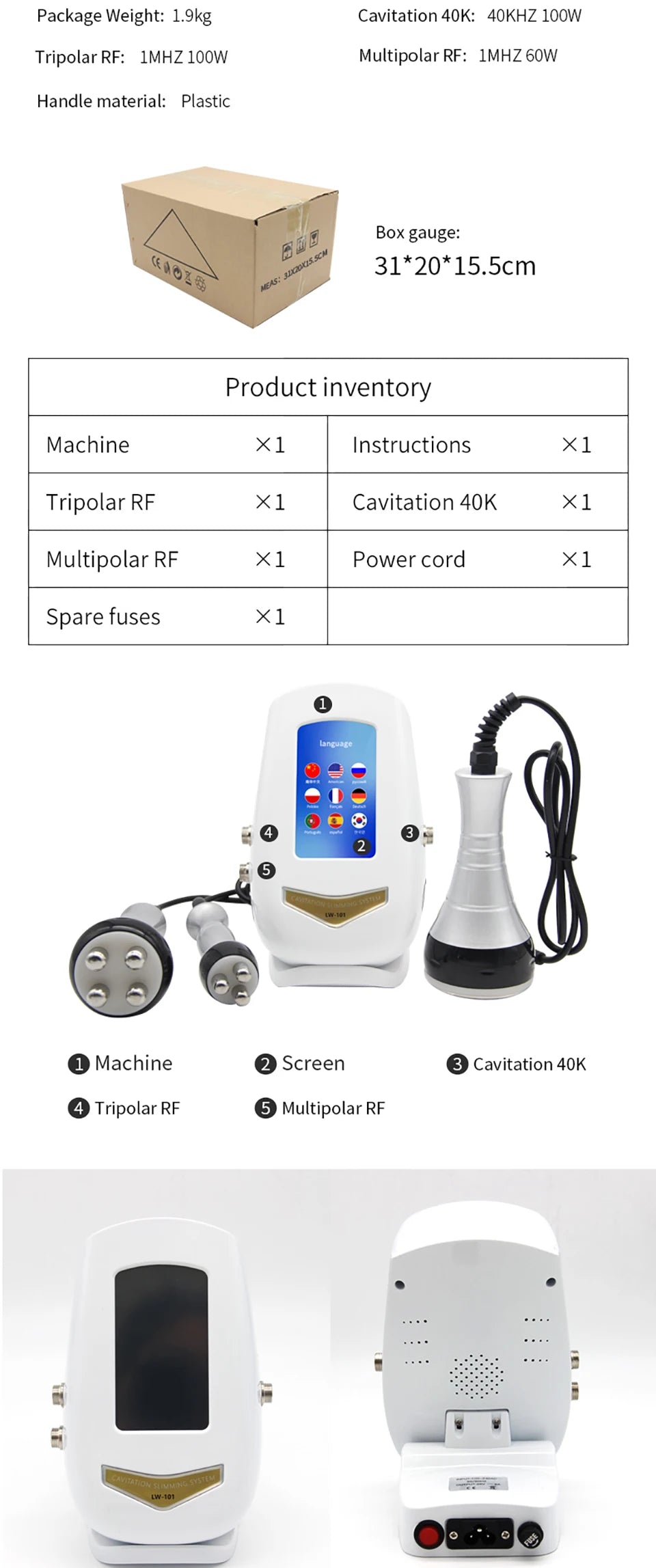 2022 Ultrasonic Cavitation & Radiofrequency Body Massager – Weight Loss, Body Shaping, and Fat Burning Machine