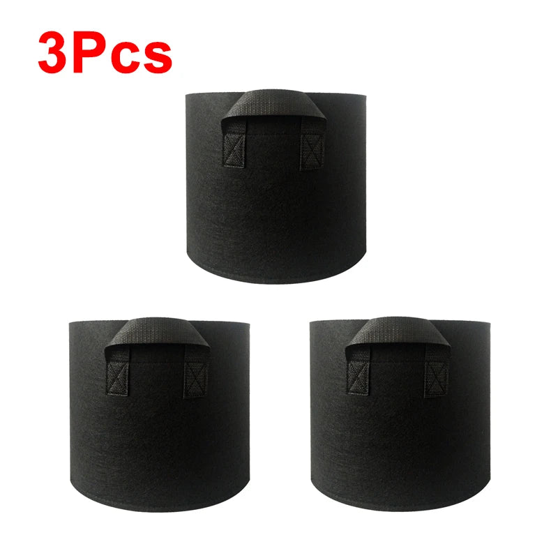 Vegetable/Flower Grow Bags – 1-5 Pcs, 1-12 Gallons Non-Woven Aeration Fabric Pots with Handles