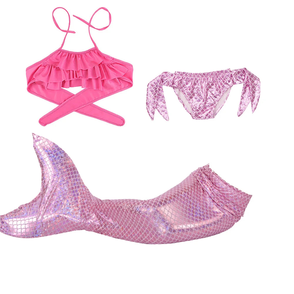 Little Girl Mermaid Tail Swimsuit — Kids Beach Bikini Cosplay Costume, Perfect Birthday Gift for Girls