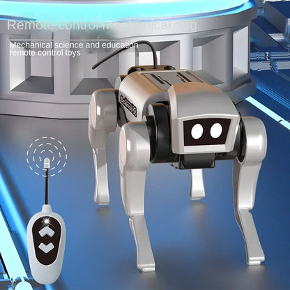 RC Robot Dog Toy for Kids – DIY Assembly Remote Control Mechanical Dog, Educational Science Model Gift for Boys