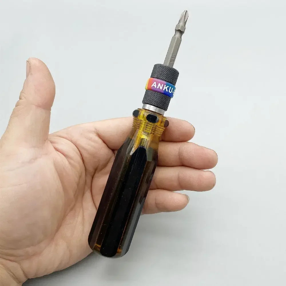 Double-Head Screwdriver 6.35mm - 1/4" Slotted & Phillips Precision Hand Tool with Wrench Handle