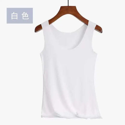 2025 Women’s Ice Silk Tank Top - Seamless Breathable Slim Fit Camisole Sleeveless Vest Undershirt
