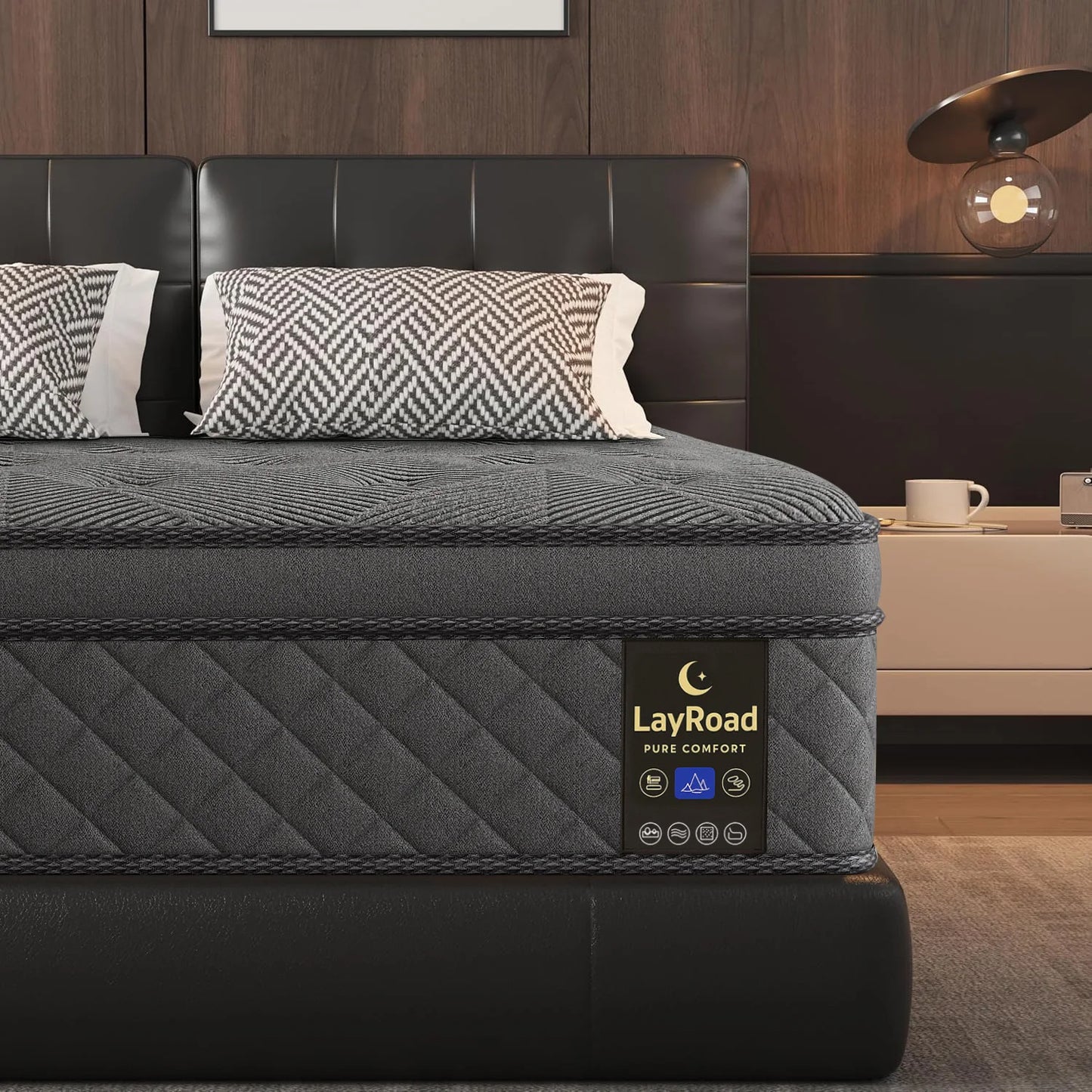 LayRoad 12-14 Inch Memory Foam Mattress - Medium-Firm Bed-in-a-Box Mattress in Twin, Full, Queen & King Sizes