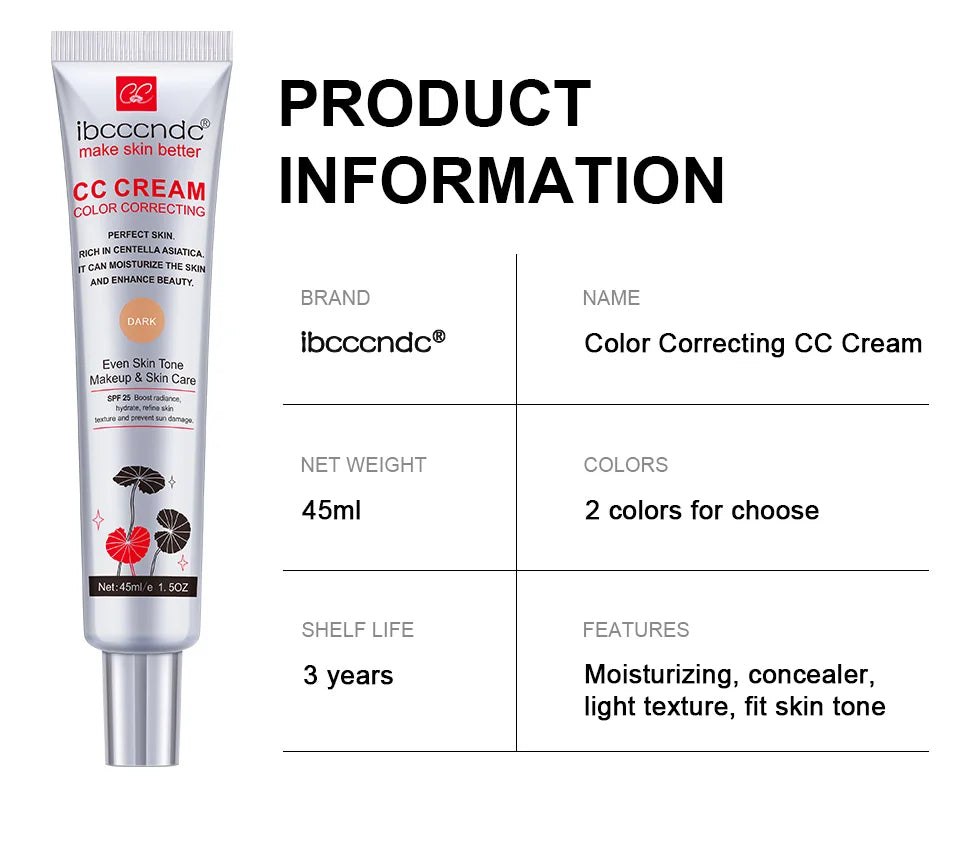 CC Cream Concealer – Full Coverage Liquid Foundation, Waterproof & Long-Lasting Korean Makeup