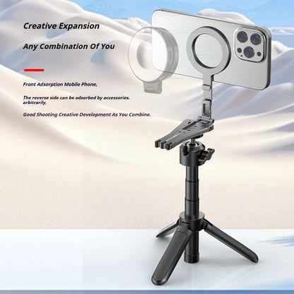 Aluminum Magnetic Phone Tripod – Foldable Universal Magsafe Holder & Camera Phone Stand