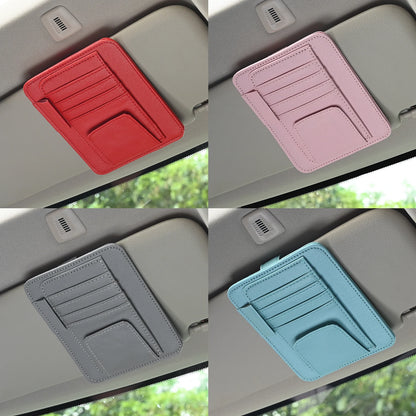 Car Visor Organizer – Multi-Pocket Pouch Bag for Cards, Glasses & Storage, Scratch-Resistant Auto Visor Holder for Car Interior