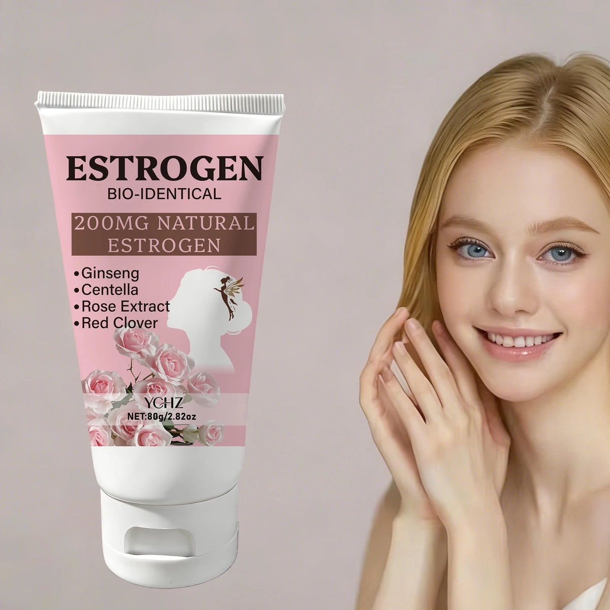 Women's Ginseng & Rose Moisturizing Cream - Centella Asiatica Skin-Nourishing Body Care Lotion