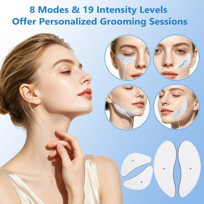 EMS Facial Lifting Massager – 8 Modes, 19 Intensity Levels, Rechargeable Face and Eye Beauty Device for Home Use