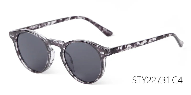 Vintage Round Sunglasses – 2024 Fashion Design for Men & Women, Retro Rivet Yellow & Blue Lens, Square Sun Glasses