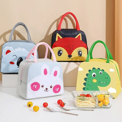 Cartoon Children’s Lunch Bag – Thermal Insulated, Waterproof Oxford Cloth Tote with Aluminum Film, Portable and High-Quality