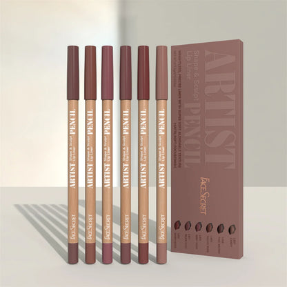 Face Secret Artist Shape Sculpt Matte Lip Liner Pencil Set – Weightless, Precise & Soft Blendable Texture