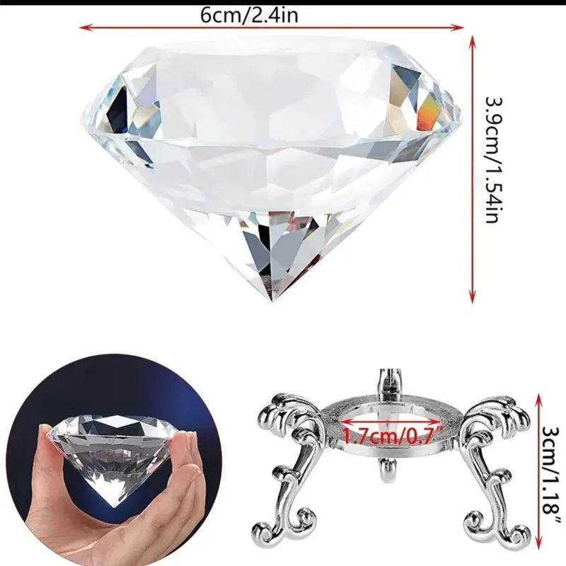 6cm Crystal Diamond Sun Catcher – Simple Modern Home Decoration for Couples & Children, Love Expression Ornament