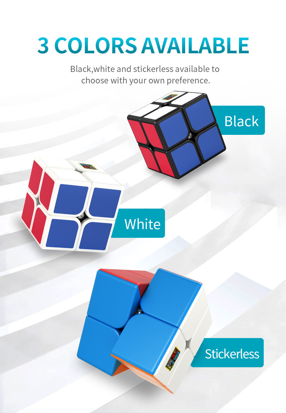 ECube MoYu Meilong 2 2x2x2 Neo Cube — Stickerless Speed Puzzle Toy for Kids & Adults, Educational Gift