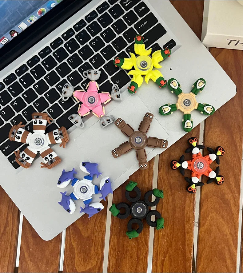 Italian Brainrot Tung Fidget Spinner — Deformed Chain Anti-Stress Hand Spinner Sensory Gyro Toy for Adults