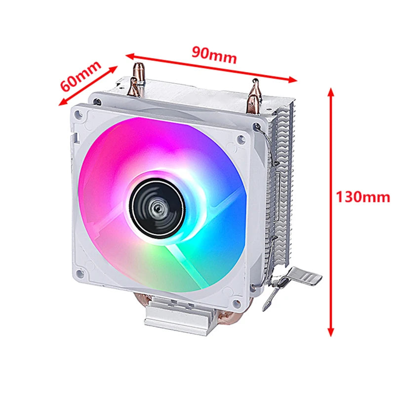 CPU Cooling Fan with Air-Cooled Radiator – Compatible with LGA2011, 115x, 1200, 1700 & AMD