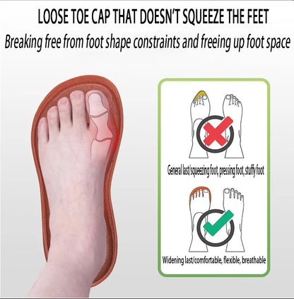 2025 Men's Wide-Toe Casual Shoes — Soft Sole Walking Sneakers, Breathable Mesh Comfortable Barefoot Shoes