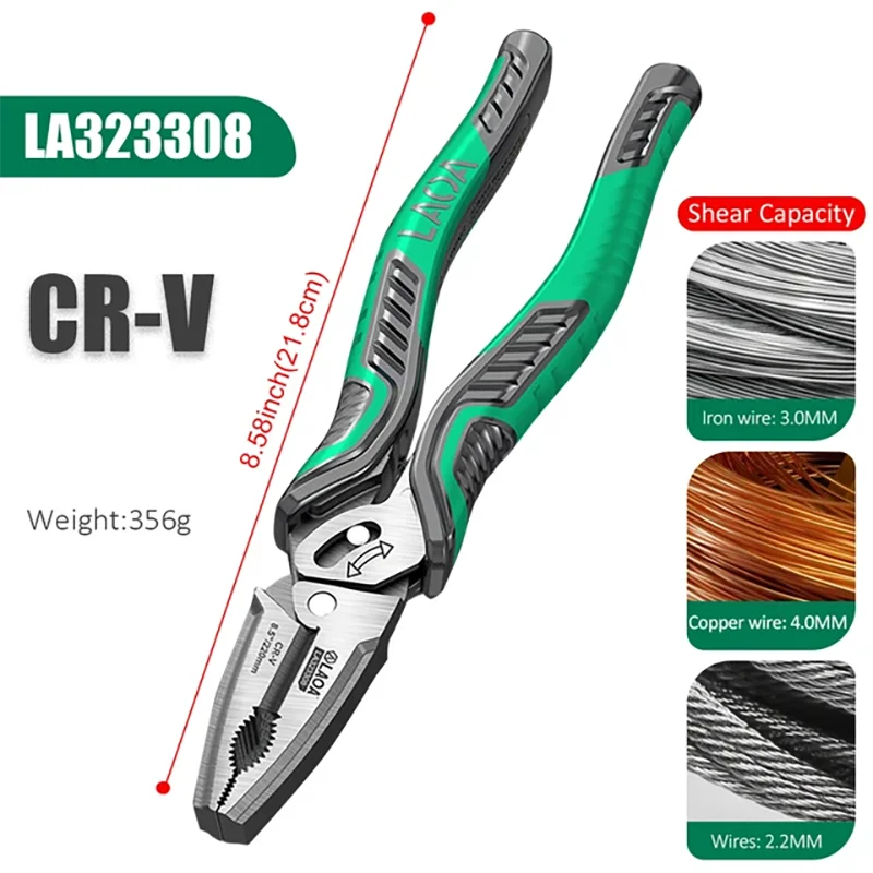 LAOA Eccentric Steel Wire Pliers - Dual-Shaft Labor-Saving Electrician & Household Hand Tool