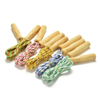 Kids Sports Jump Rope – Speed Skipping Rope with Wooden Handles for Fitness, Training, and Outdoor Play