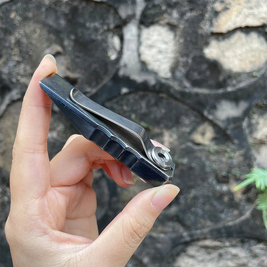 Stainless Steel Tactical Pry Bar - Outdoor Camping EDC Pocket Tool with Match Clip