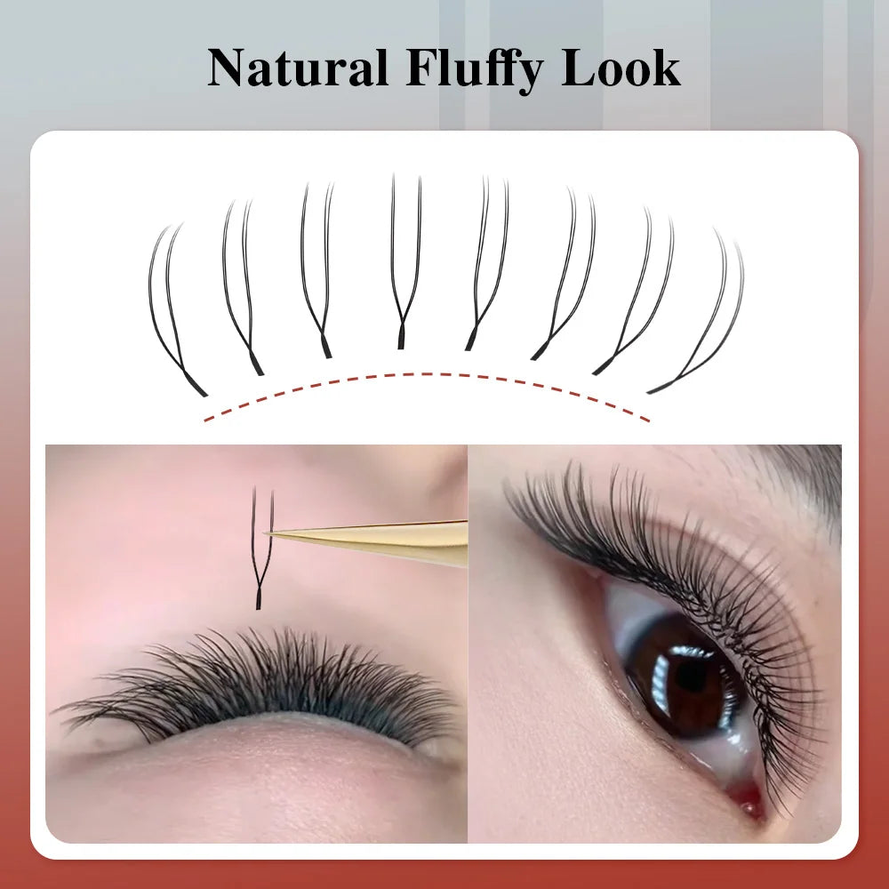 NAGARAKU U-Shape YY 2D UU Mink Eyelash Extensions — Natural Soft Premium Brazilian Cilios Lashes