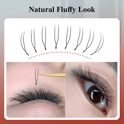 NAGARAKU U-Shape YY 2D UU Mink Eyelash Extensions — Natural Soft Premium Brazilian Cilios Lashes