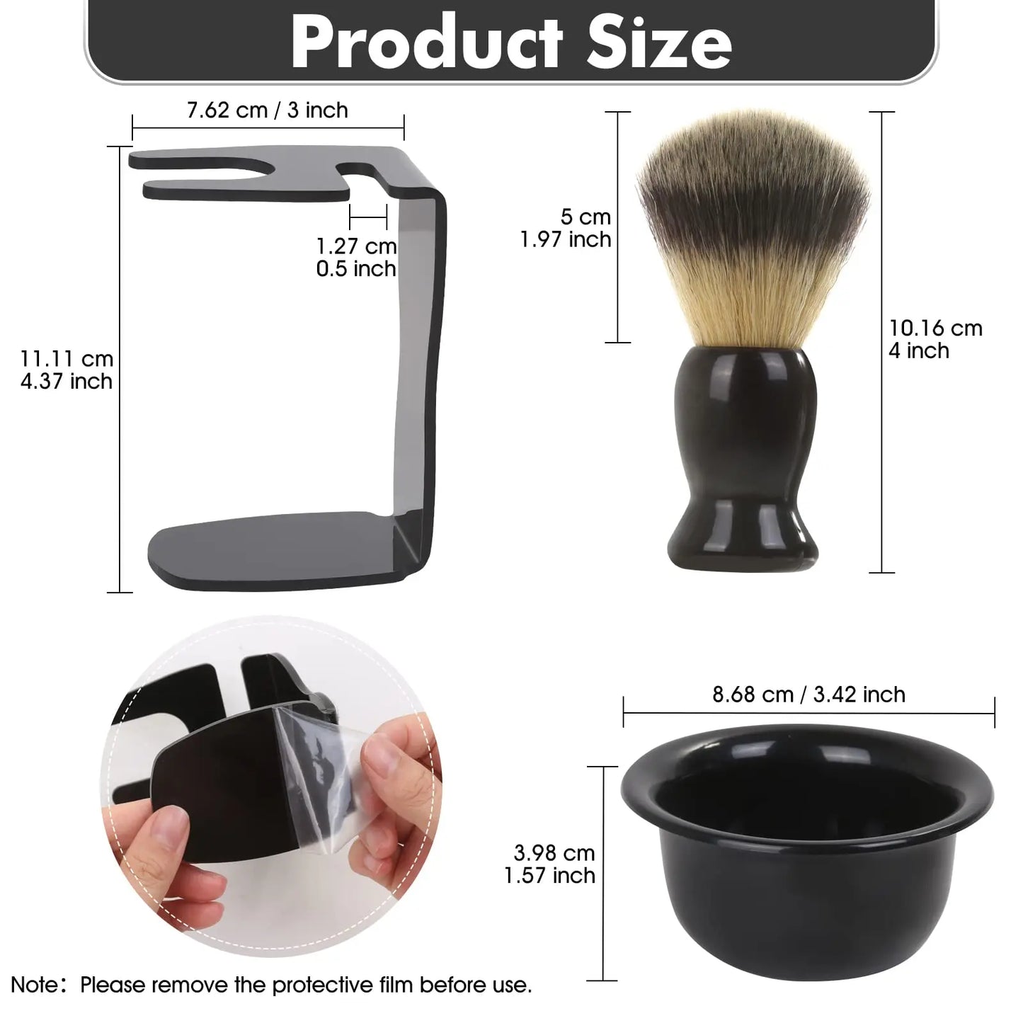 3-in-1 Men’s Shaving Brush Bowl Set – Stainless Steel Durable Shaving Mug with Brush and Soap Dish