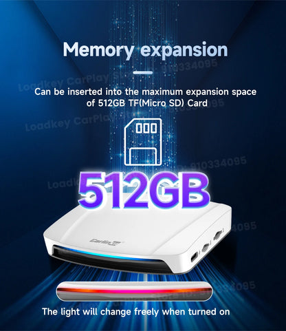 8+128GB Carlinkit TV Box — Android 13 Wireless CarPlay & Android Auto Adapter, 8-Core Qualcomm, HDMI