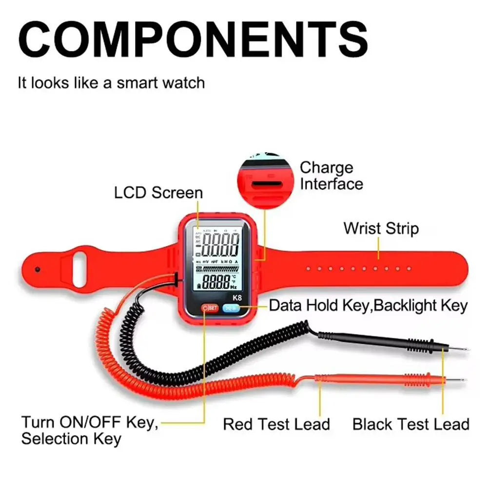 Auto-Range Digital Multimeter - NCV Voltage Detector with Capacitance Measurement for Electrical Testing & Repair