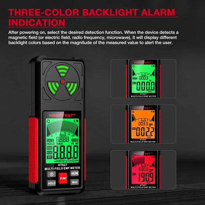 Professional EMF Meter Electromagnetic Field Detector - Portable Radiation Tester with Alarm for Home, Office & Ghost Hunting