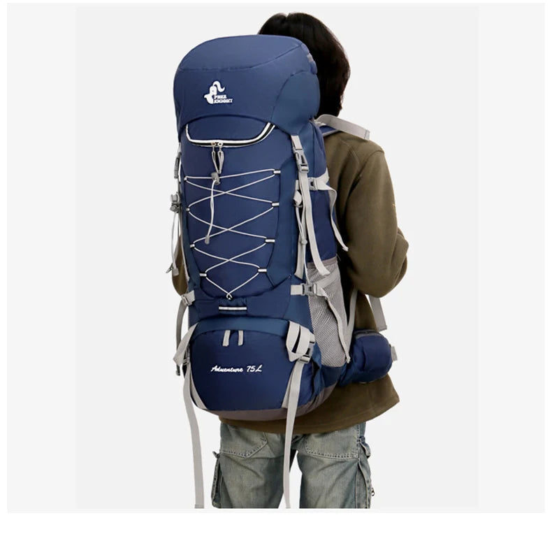 75L Camping & Hiking Backpack with Rain Cover - Outdoor Travel, Trekking & Climbing Rucksack for Men