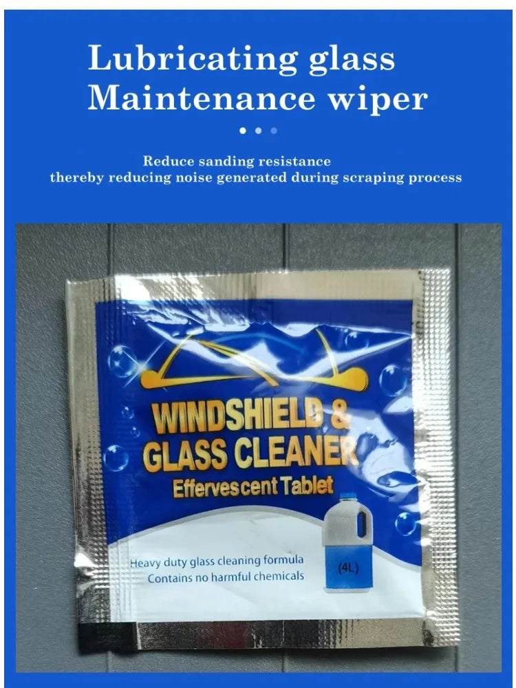Car Windshield Glass Washer Tablets | Concentrated Effervescent Fluid for Car Wipers & Window Cleaning